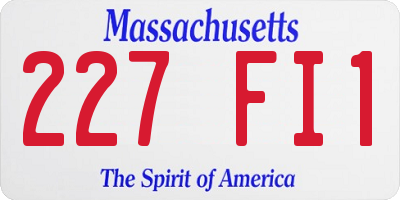 MA license plate 227FI1