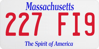 MA license plate 227FI9