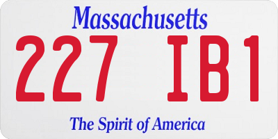 MA license plate 227IB1