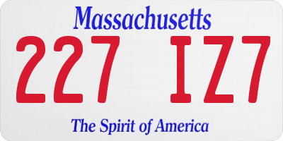 MA license plate 227IZ7