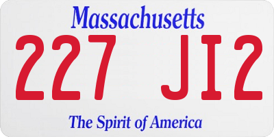 MA license plate 227JI2