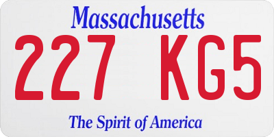 MA license plate 227KG5