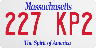 MA license plate 227KP2