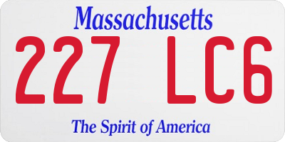 MA license plate 227LC6