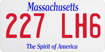 MA license plate 227LH6