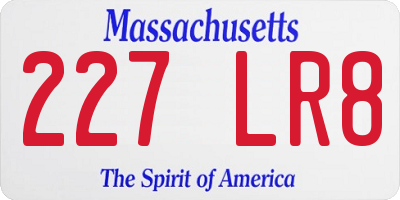 MA license plate 227LR8