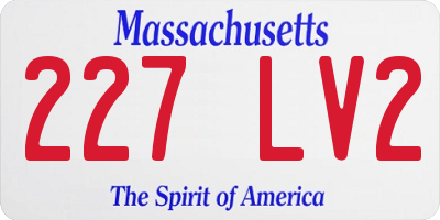 MA license plate 227LV2