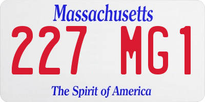 MA license plate 227MG1