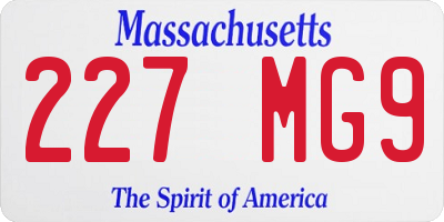 MA license plate 227MG9