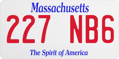 MA license plate 227NB6
