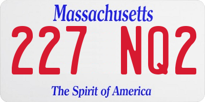 MA license plate 227NQ2