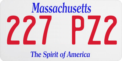 MA license plate 227PZ2