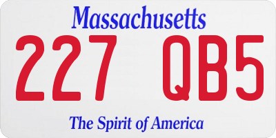 MA license plate 227QB5