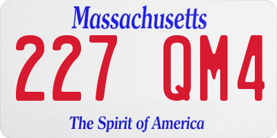 MA license plate 227QM4