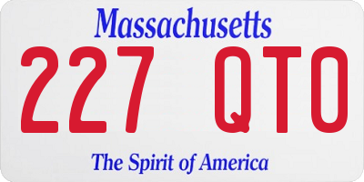MA license plate 227QT0