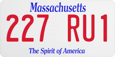 MA license plate 227RU1