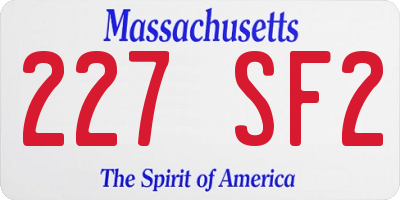 MA license plate 227SF2