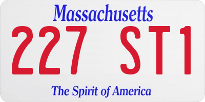 MA license plate 227ST1