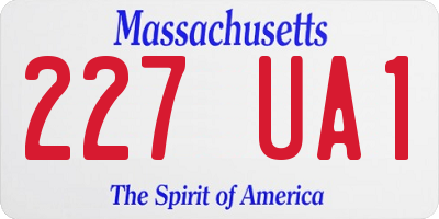 MA license plate 227UA1