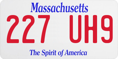 MA license plate 227UH9