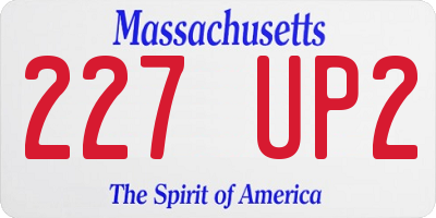 MA license plate 227UP2