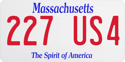 MA license plate 227US4