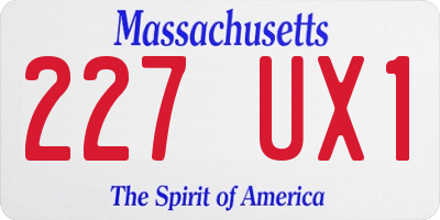 MA license plate 227UX1