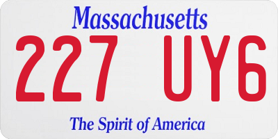 MA license plate 227UY6