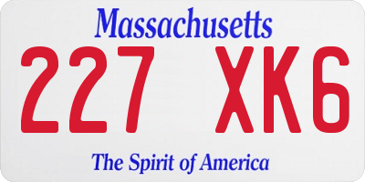 MA license plate 227XK6