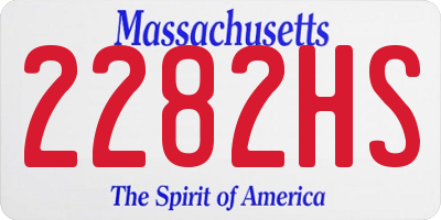 MA license plate 2282HS