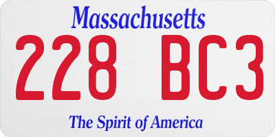 MA license plate 228BC3
