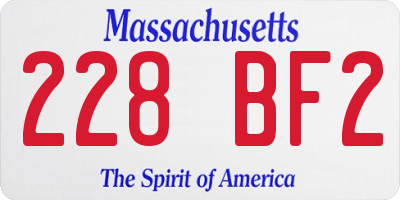MA license plate 228BF2