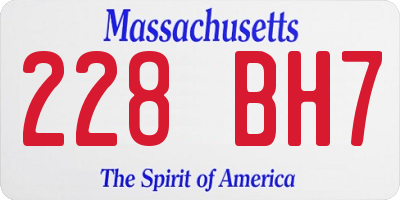 MA license plate 228BH7