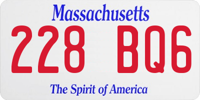 MA license plate 228BQ6