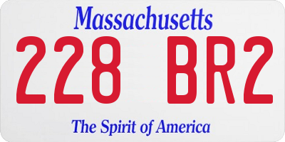 MA license plate 228BR2