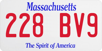MA license plate 228BV9