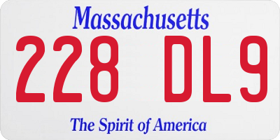 MA license plate 228DL9