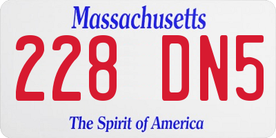 MA license plate 228DN5