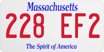 MA license plate 228EF2