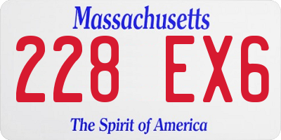 MA license plate 228EX6
