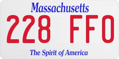 MA license plate 228FF0