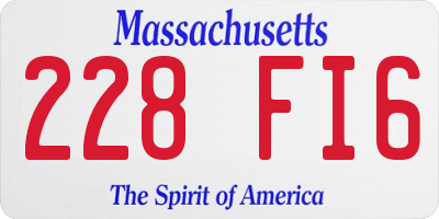 MA license plate 228FI6