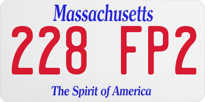MA license plate 228FP2