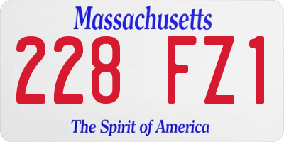 MA license plate 228FZ1