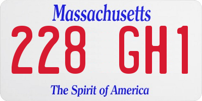 MA license plate 228GH1