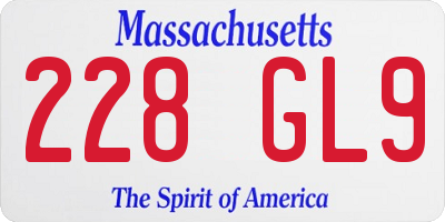 MA license plate 228GL9