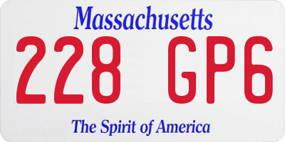 MA license plate 228GP6