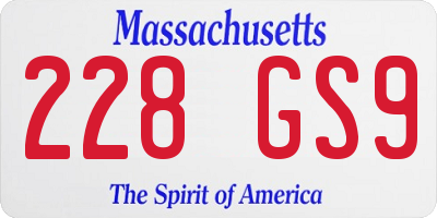 MA license plate 228GS9