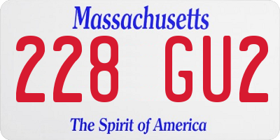 MA license plate 228GU2