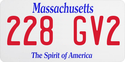 MA license plate 228GV2